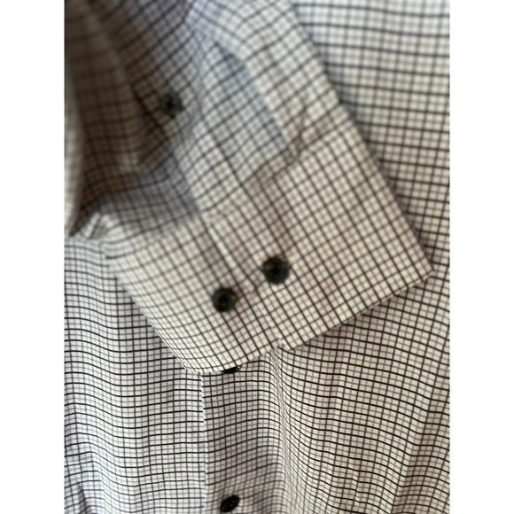 Con.Struct XXXL Dress Shirt 4-Way Stretch Blue Gray Grid‎ Check Plaid - Picture 5 of 9